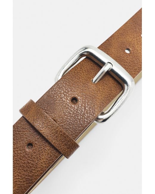 Pull&Bear White Square Buckle Belt