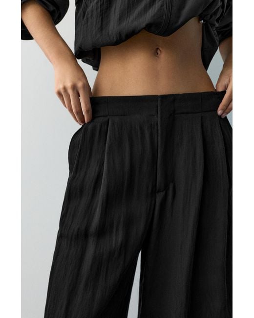 Pull&Bear Black Darted Smart Trousers