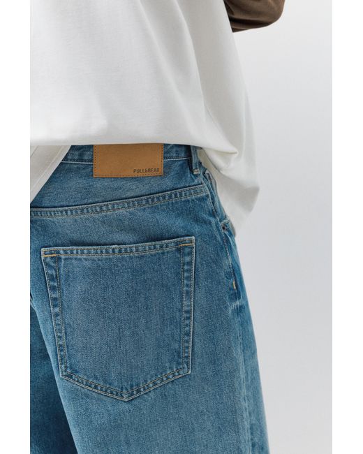Pull&Bear Blue Baggy Jeans for men