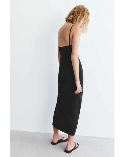 Pull&Bear Black Polyamide Strappy Midi Dress