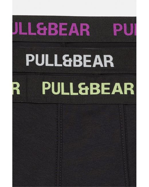 Pack 3 Boxer di Pull&Bear in Black da Uomo