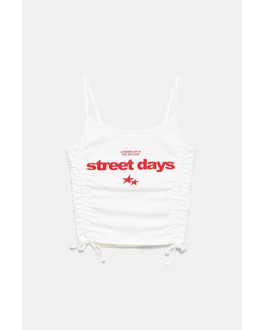 Pull&Bear Multicolor Strappy Top With Side Gathering