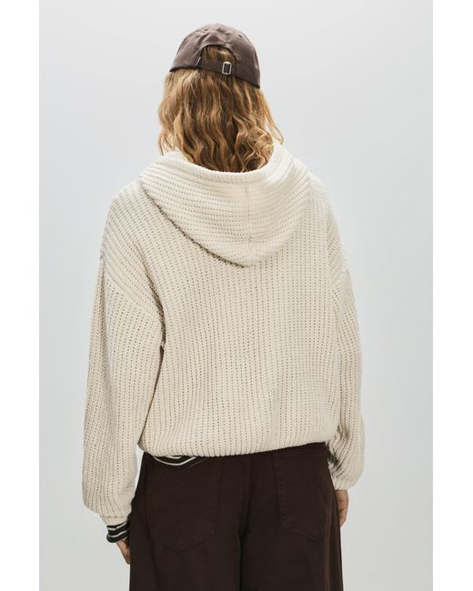 Pull&Bear Natural Chenille Hooded Sweater