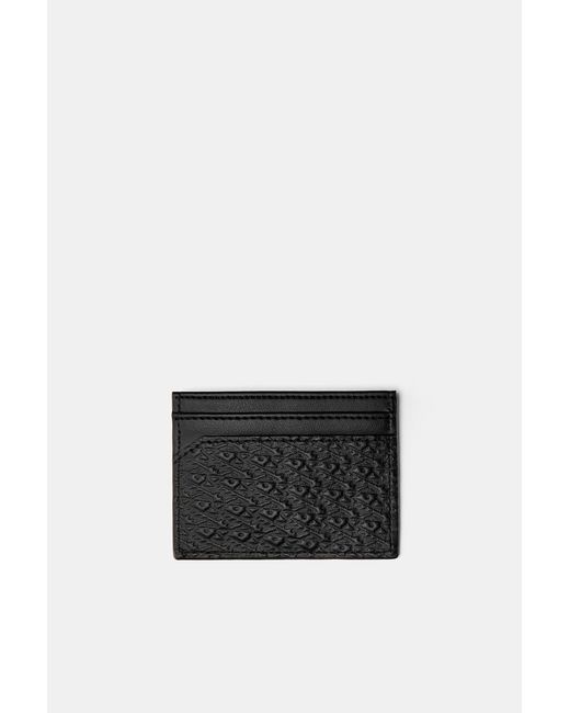 Pull&Bear Black Fabric Card Holder for men