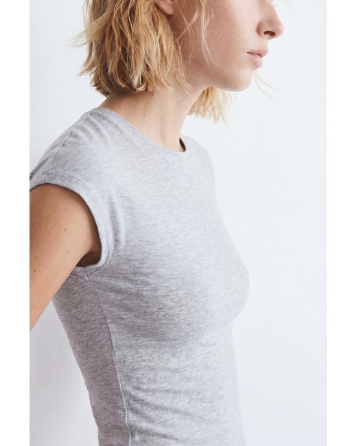 Pull&Bear Blue Fitted Short Sleeve T-Shirt
