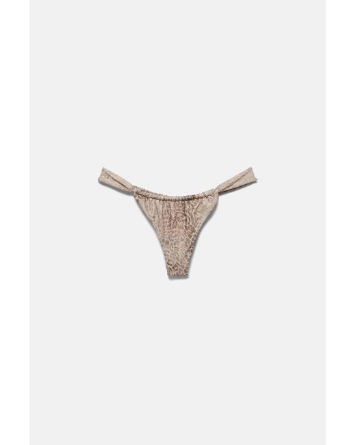 Pull&Bear Brown Leopard Print Triangle Bikini Top