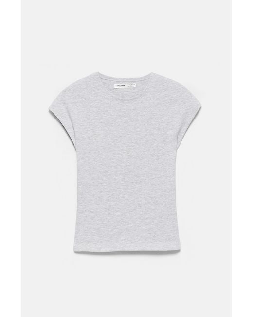 Pull&Bear Blue Fitted Short Sleeve T-Shirt