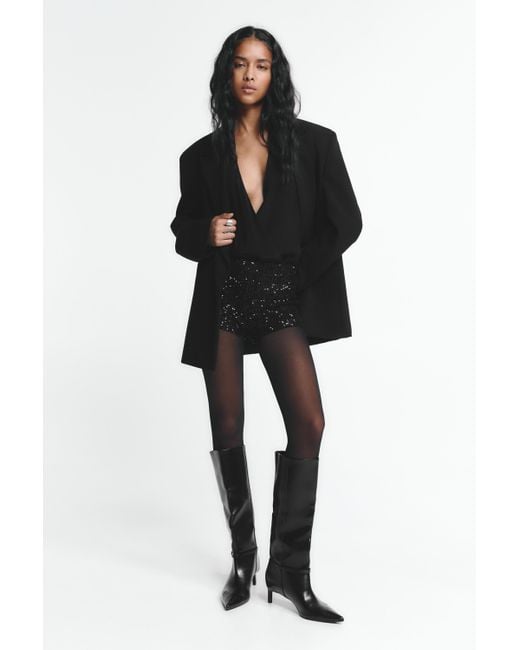 Pull&Bear Black Shorts Mit Pailletten