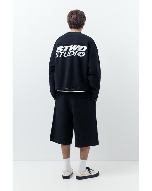 Pull&Bear Stwd Skater Joggingbermuda in het Blue voor heren