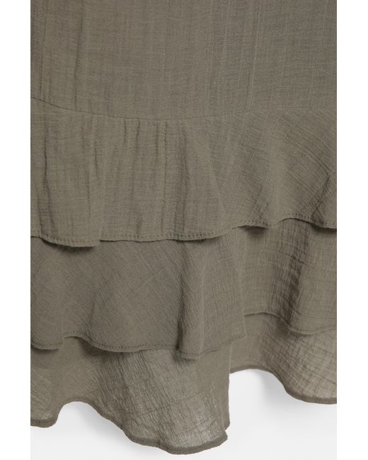 Pull&Bear Green Short Strappy Button Dress