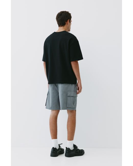 Pull&Bear Gray Cargo Bermuda Shorts for men