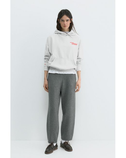 Pull&Bear White Crew Studios Hoodie