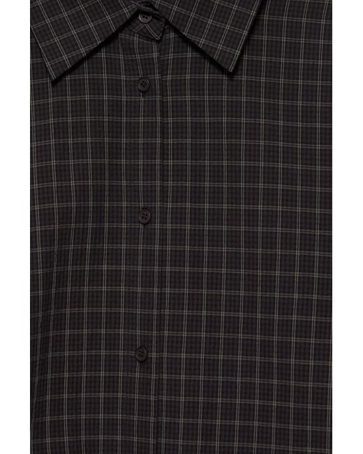 Pull&Bear Oversized Geruit Overhemd in het Black