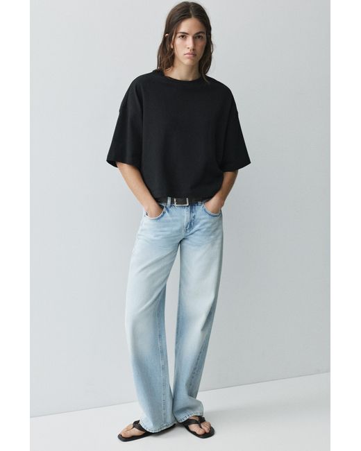 Pull&Bear Black Boxy Fit Short Sleeve T-Shirt
