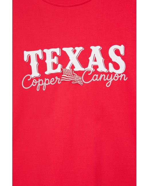 Pull&Bear Texas T-Shirt in het Red voor heren