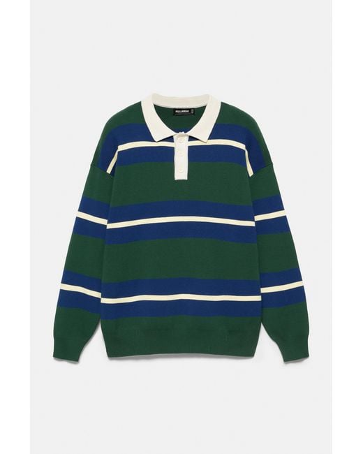 Polo di Pull&Bear in Blue da Uomo