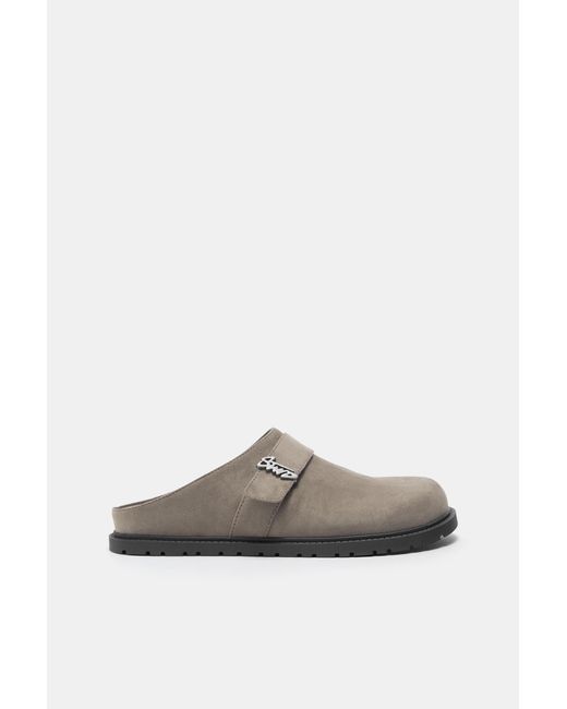 Pull&Bear Gray Clogs With Stwd Buckle for men