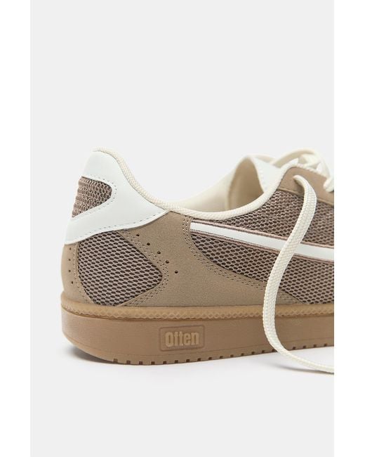 Pull&Bear Brown Retro Textured Trainers for men