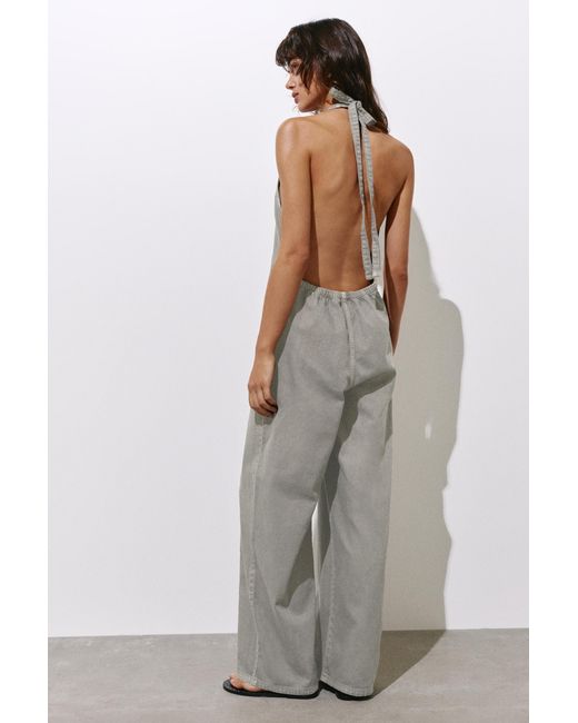Pull&Bear Gray Halter Neck Jumpsuit