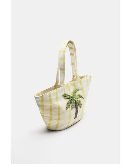 Borsa Shopper A Righe di Pull&Bear in Metallic