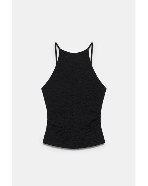 Pull&Bear Black Open-Back Halter Top
