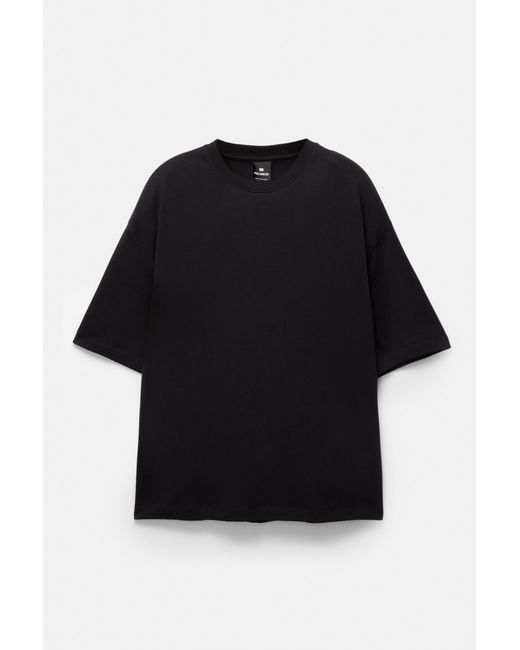 Pull&Bear Black Boxy T-Shirt for men