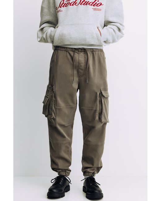 Pull&Bear Gray Comfort Multi-Pocket Joggers for men