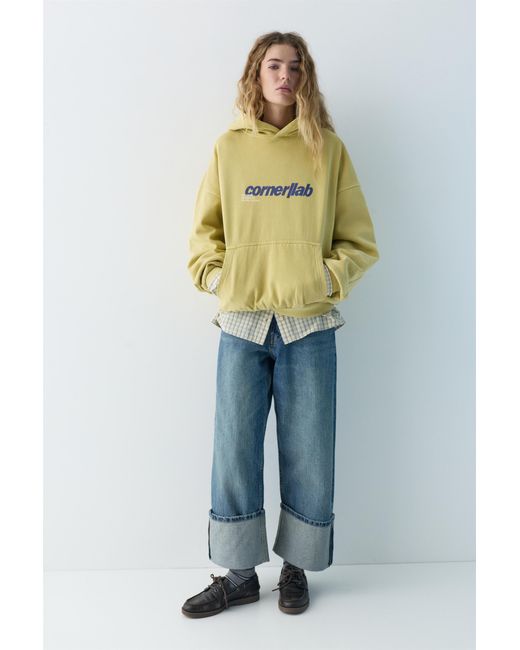 Pull&Bear Green Graphic Hoodie