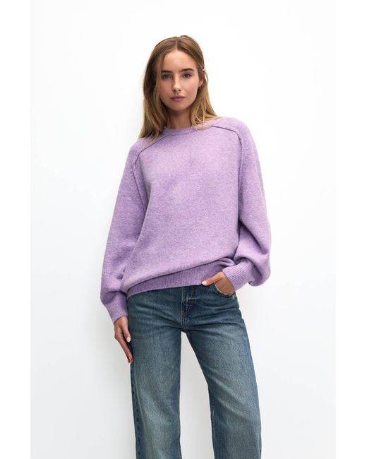 Pull&Bear Purple Oversized Sleeve Knit Jumper