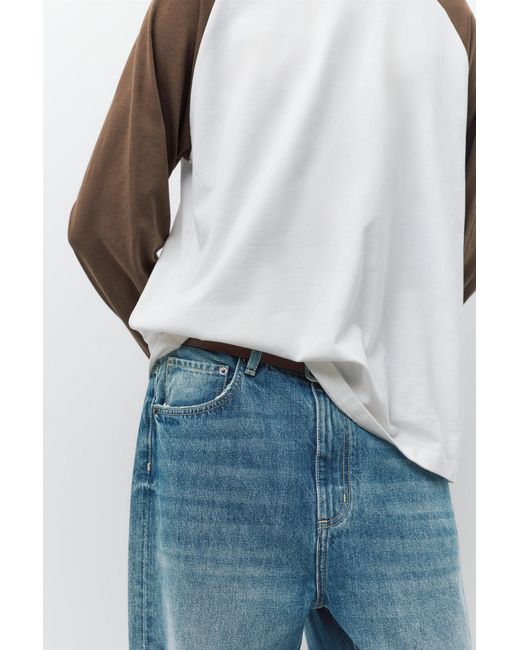 Pull&Bear Blue Baggy Jeans for men