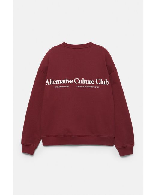 Sweat Col Rond Pull&Bear pour homme en coloris Red