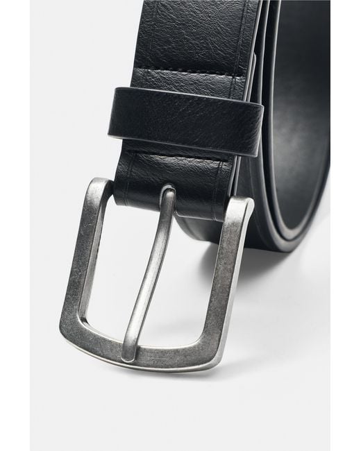 Pull&Bear Black Leather Effect Belt for men