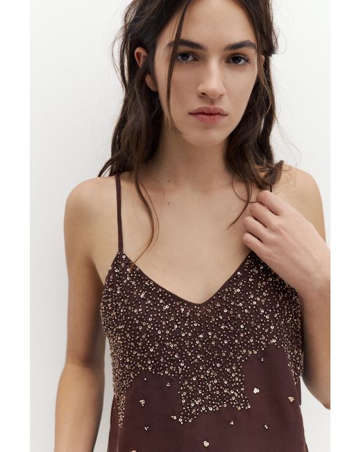 Top Con Paillettes di Pull&Bear in White