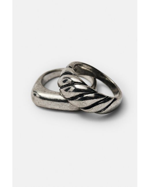 Pull&Bear Multicolor 3-Pack Of Stone Rings for men