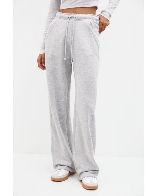 Pull&Bear White Trainingsanzug Hose Jogging-Stil Wide-Leg