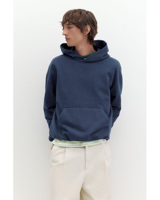 Pull&Bear Blue Stwd Boxy Hoodie for men