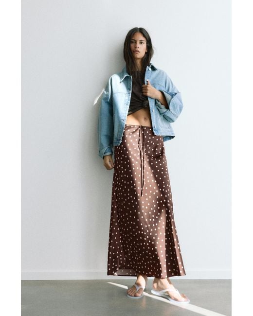 Pull&Bear Multicolor Satin Midi Skirt
