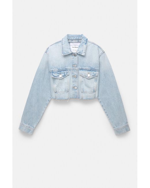 Pull&Bear Blue Cropped-Jeansjacke