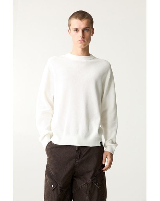 Pull&Bear Strickpullover Mit Waffelstruktur in White für Herren