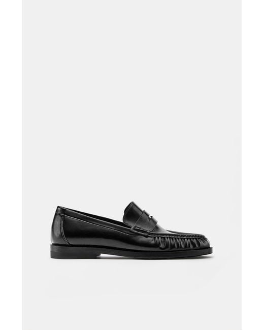 Pull&Bear Blue Gathered Moccasins