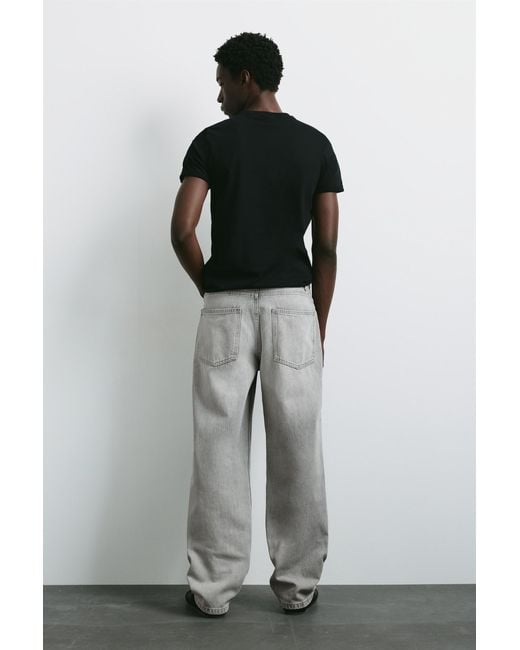 Pull&Bear Gray Baggy Jeans for men
