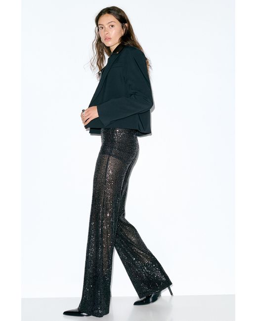 Pull&Bear Blue Sequin Trousers