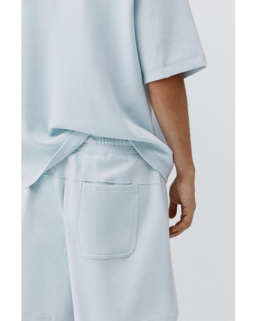 Pull&Bear White Interlock Jogger Bermuda Shorts for men