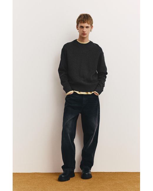 Pull&Bear Black Round Neck Jumper for men