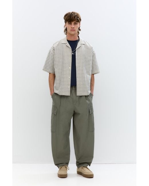 Pull&Bear Green Balloon Fit Cargo Trousers for men