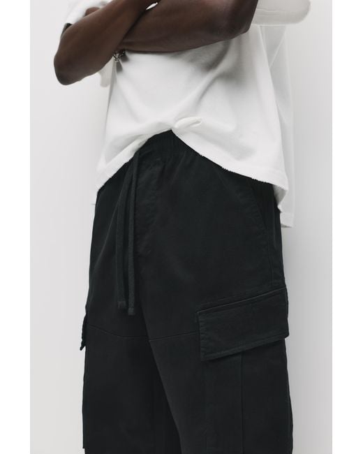 Pull&Bear White Cargo joggers for men