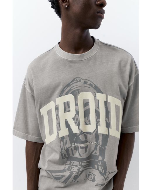 Pull&Bear Star Wars Droid T-Shirt in het Gray voor heren