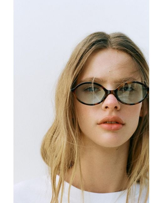 Pull&Bear Blue Oval Sunglasses