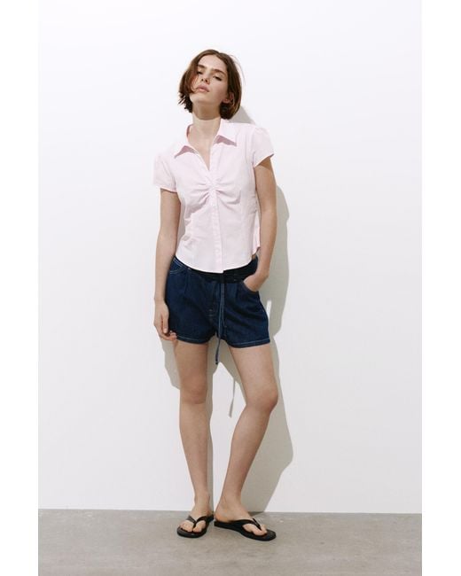 Pull&Bear White Figurbetontes Kurzarmhemd