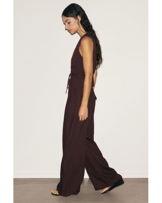 Pull&Bear White Darted Smart Trousers